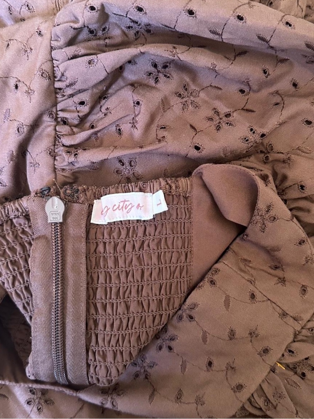 Ivy City Co Brown Eyelet Maxi Dress - Picture 5 of 5
